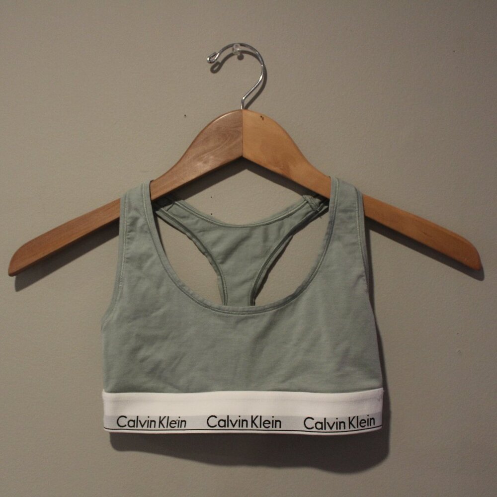 Calvin Klein Sage Green Modern Cotton Unlined Bralette
